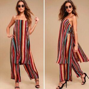 Free People Boho Striped Ruby Split Side Tunic Dress Cover up